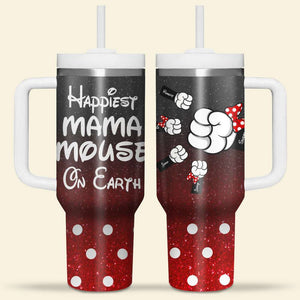 Personalized Gifts For Mom Tumbler Happiest Mama On Earth 02NAHN240124 - Tumbler Cups - GoDuckee