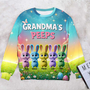 Personalized Gifts For Grandma Easter Day Shirt Bunny Peeps - AOP Products - GoDuckee