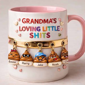 Loving Little Sh*ts Accent Mug - Personalized Gifts For Grandma 01HUDT090126 - Coffee Mug - GoDuckee
