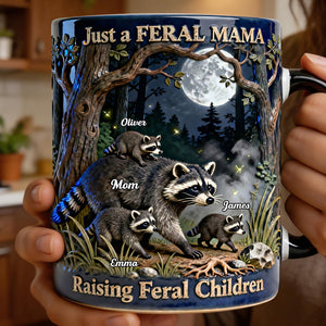 Funny Raccoon Mom Coffee Mug - Personalized Gifts For Mom 03NADT280226 - Coffee Mug - GoDuckee