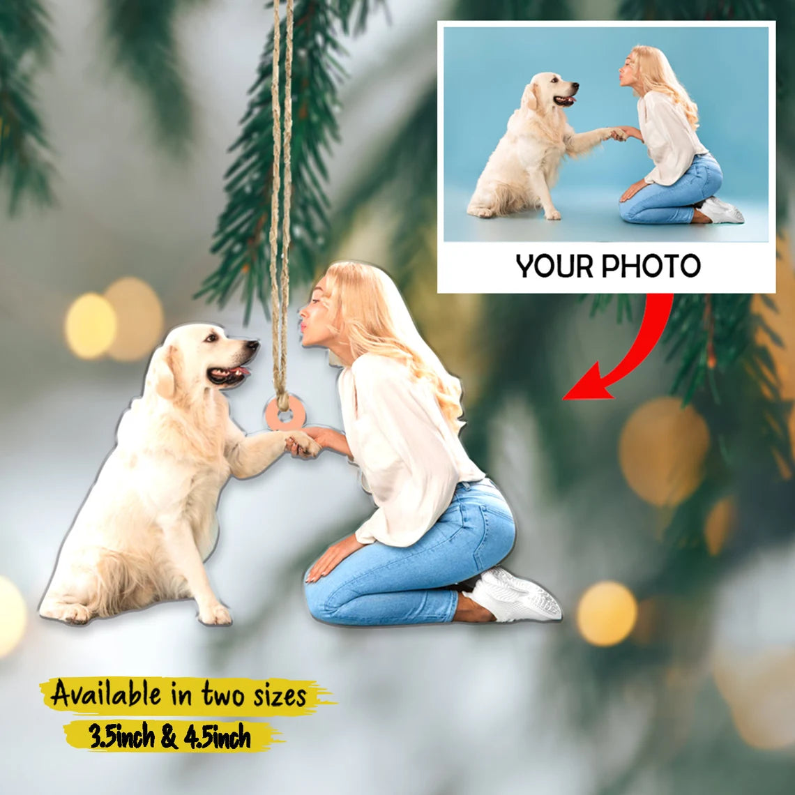 Custom Photo Gifts For Dog Lovers, Upload Photo Christmas Ornament 04pgxx290824 - Ornament - GoDuckee