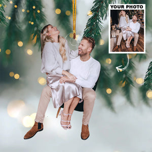 Custom Photo Gifts For Couple, Upload Couple Photo Christmas Ornament 51pgxx290824 - Ornament - GoDuckee