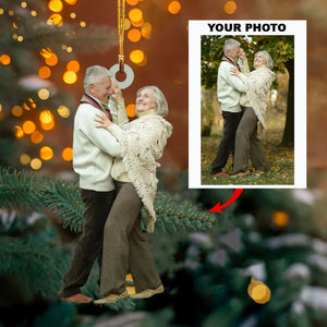 Custom Photo Gifts For Couple, Upload Old Couple Photo Christmas Ornament 54pgxx290824 - Ornament - GoDuckee