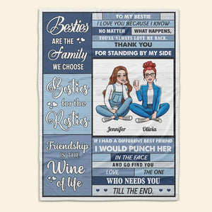 Besties Are The Family We Choose, Personalized Blanket, Gifts For Bestie - Blanket - GoDuckee