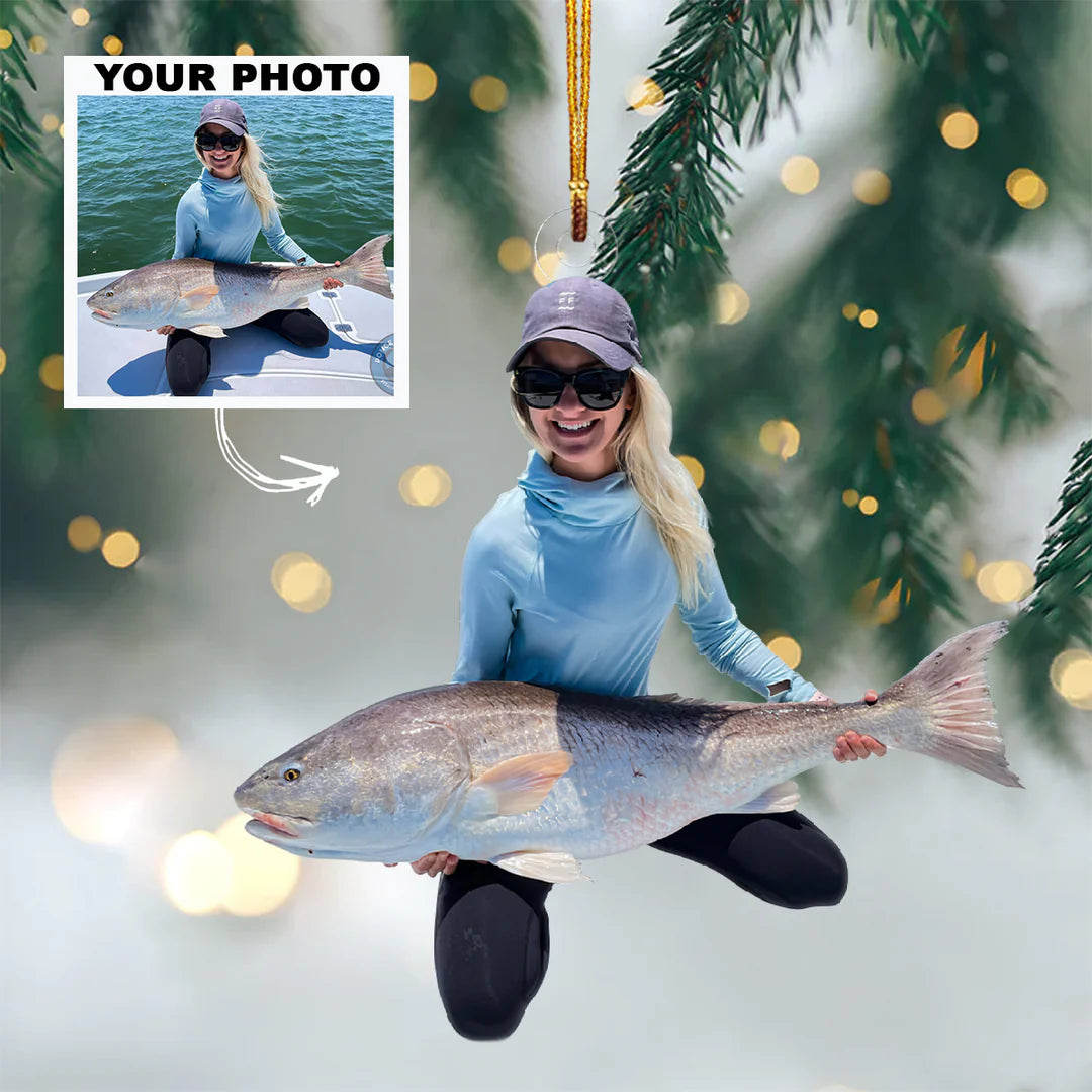 Custom Photo Gifts For Fishing Lover, Upload Fishing Photo Christmas Ornament 40pgxx290824 - Ornament - GoDuckee