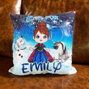 Kids, Personalized Square Glitter Pillow, Gift For Kid, 03NAPO271223HA - Pillow - GoDuckee