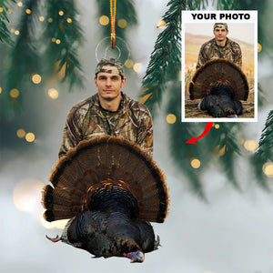 Custom Photo Gifts For Hunter, Turkey Hunting Photo Christmas Ornament 35pgxx290824 - Ornament - GoDuckee