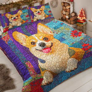 Corgi Dog Christmas Quilt Bed Set Gifts For Dog Lovers 04HUDT051124 - Blanket - GoDuckee