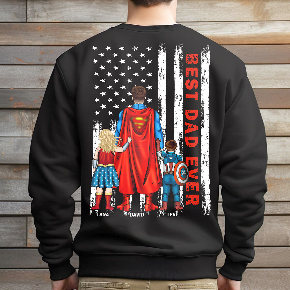 Hero Dad and American Flag - Personalized Father's Day Gifts For Dad Shirts - Shirts - GoDuckee