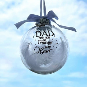 Dad Always In My Heart, Personalized Custom Photo Memorial Ornament, Gift For Christmas - Ornament - GoDuckee