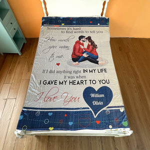 I Gave My Heart To You, Personalized Blanket, Sweet Couple Gifts - Blanket - GoDuckee