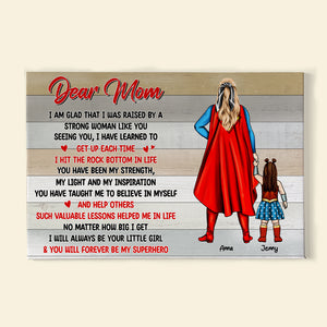 Personalized Gifts For Mom Canvas Print You Will Forever Be My Superhero 05qhtn010324pa Mother's Day Gifts - Canvas Print - GoDuckee