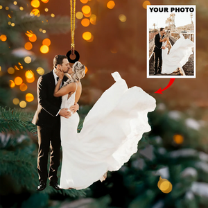 Custom Photo Gifts For Married Couple, Upload Wedding Photo Christmas Ornament 36pgvp140924 - Ornament - GoDuckee