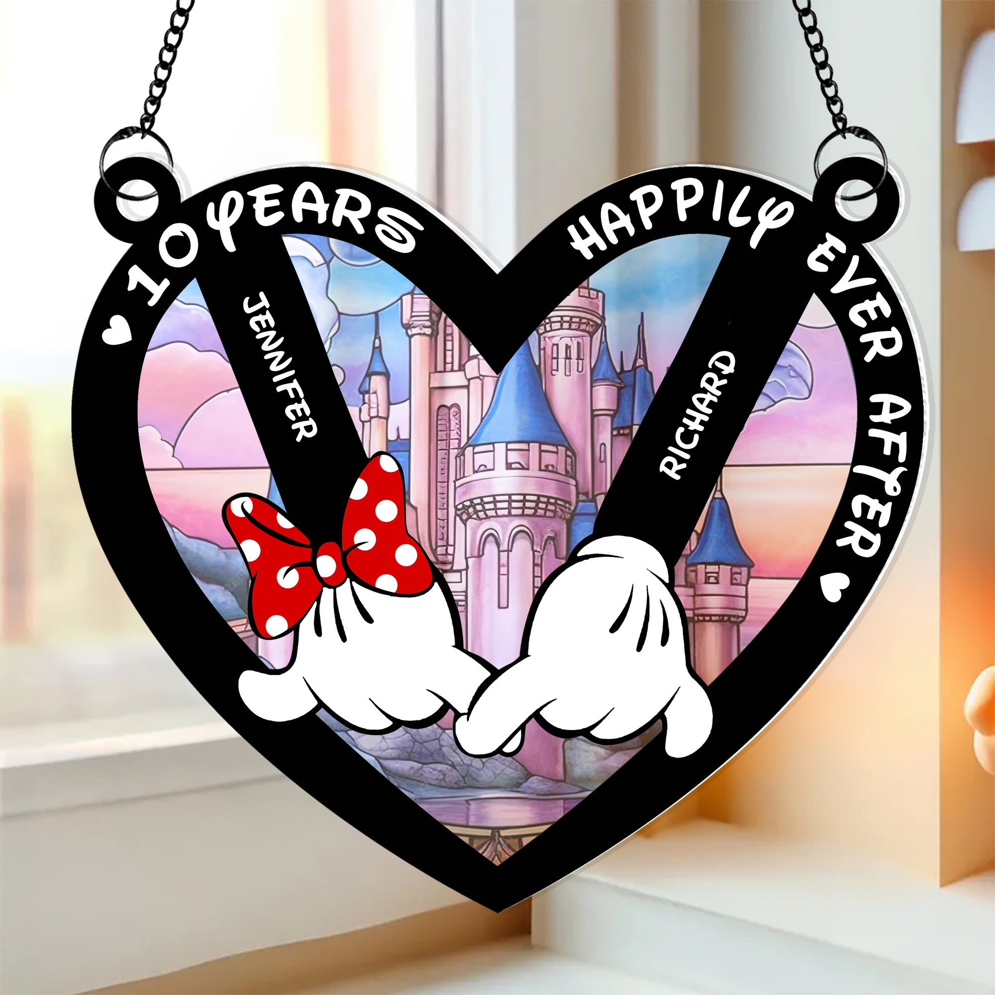 Personalized Gifts For Couple Suncatcher Window Hanging Ornament 03xqqn080624 - Ornament - GoDuckee