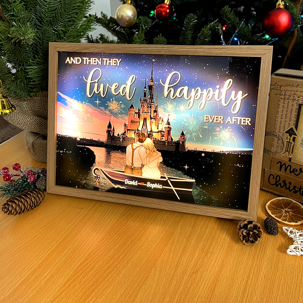 And They Lived Happily Ever After Personalized Light Picture Frame, Gifts For Couple - Poster & Canvas - GoDuckee