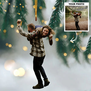 Custom Photo Gifts For Couple, Upload Propose Couple Photo Christmas Ornament 55pgxx290824 - Ornament - GoDuckee