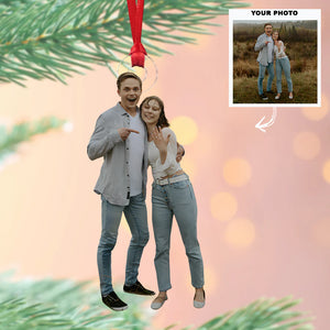 Custom Photo Gifts For Couple, Upload Propose Couple Photo Christmas Ornament 55pgxx290824 - Ornament - GoDuckee