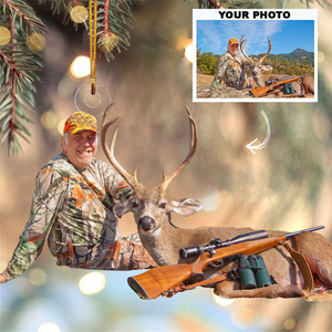 Custom Photo Gifts For Hunter, Deer Hunting Photo Christmas Ornament 30pgxx290824 - Ornament - GoDuckee