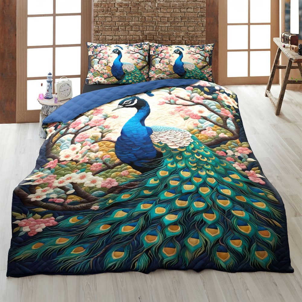 Personalized Gifts For Peacock Quilt Bed Set 04huti210125 - Blanket - GoDuckee
