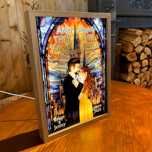 Couple, And They Lived Happily Ever After, Personalized Light Picture Frame, Couple Gifts, 03HUPO180823TM - Poster & Canvas - GoDuckee