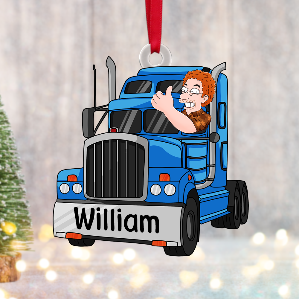 Personalized Gifts For Trucker Christmas Ornament 04acpu111124hg - Ornament - GoDuckee