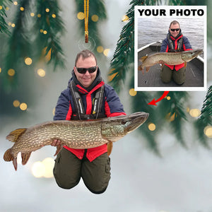 Custom Photo Gifts For Fishing Lover, Upload Fishing Photo Christmas Ornament 40pgxx290824 - Ornament - GoDuckee