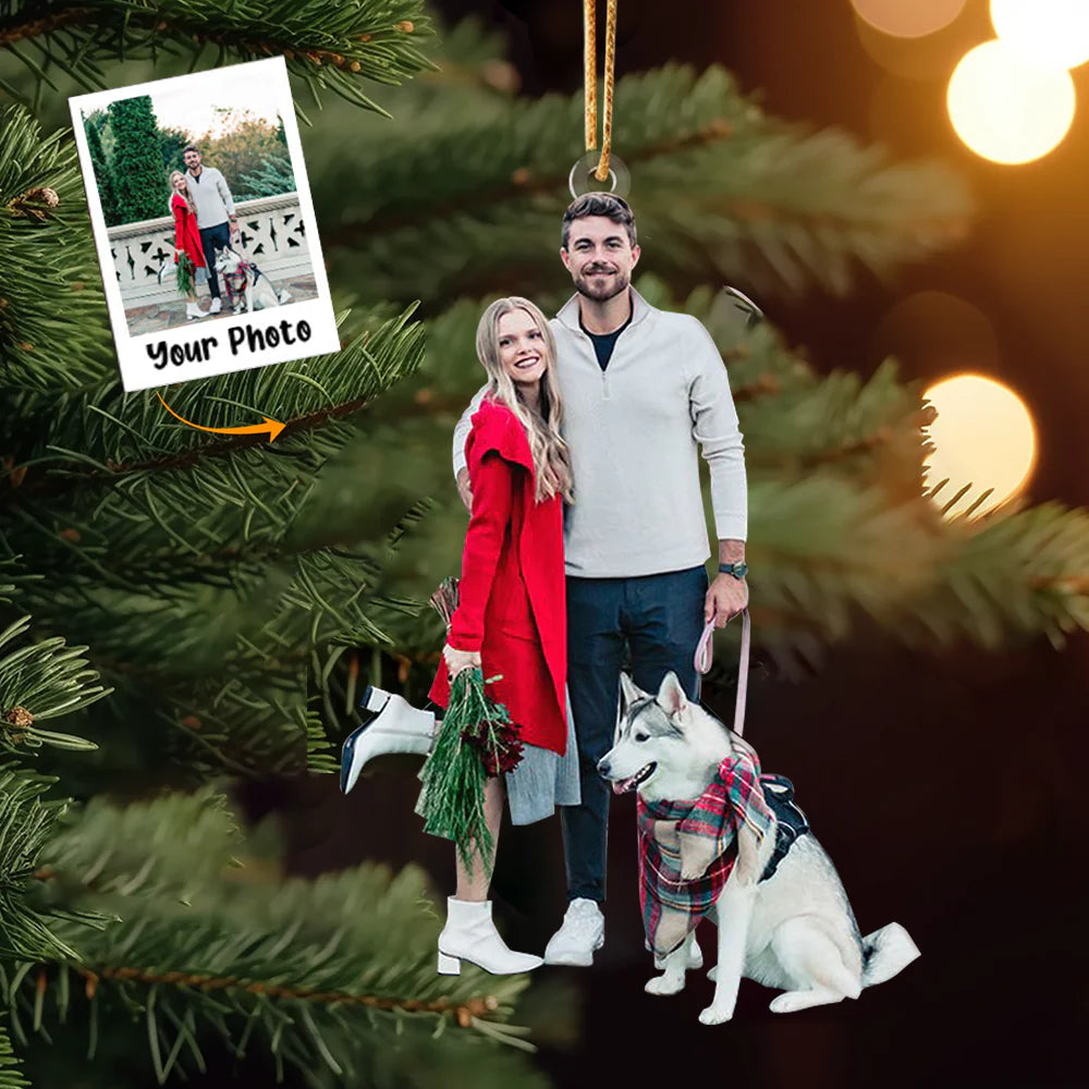 Custom Photo Gifts For Couple, Upload Couple Photo Christmas Ornament 48pgxx290824 - Ornament - GoDuckee