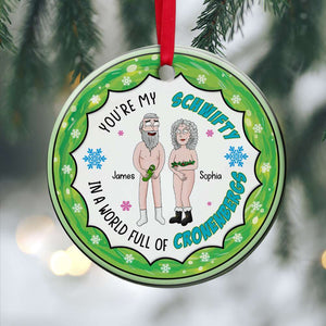 Personalized Gifts for Couple, Cartoon Couple You're my Schwifty Ceramic Ornament 03TODC270824HG - Ornament - GoDuckee