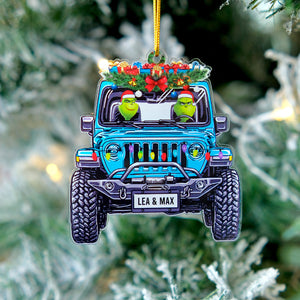 Green Family Car, Personalized Family Ornament, Christmas Gift For Family - Ornament - GoDuckee