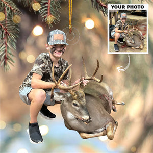 Custom Photo Gifts For Hunter, Deer Hunting Photo Christmas Ornament 31pgxx290824 - Ornament - GoDuckee