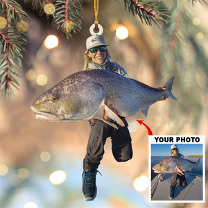 Custom Photo Gifts For Fishing Lover, Upload Fishing Photo Christmas Ornament 40pgxx290824 - Ornament - GoDuckee