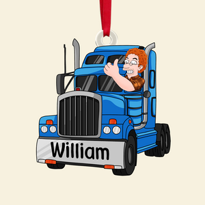 Personalized Gifts For Trucker Christmas Ornament 04acpu111124hg - Ornament - GoDuckee