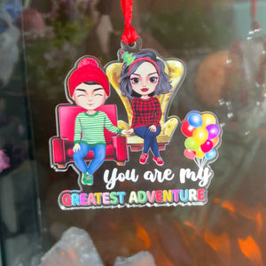 Couple You Are My Greatest Adventure, Personalized Acrylic Ornament - Ornament - GoDuckee
