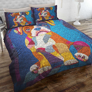 Boxers Dog Christmas Quilt Bed Set Gifts For Dog Lovers 04HUDT081124 - Blanket - GoDuckee