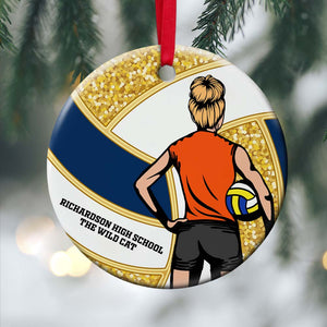 Volleyball-Personalized Ceramic Circle Ornament-Christmas Gift-Gift For Volleyball Lovers - Ornament - GoDuckee