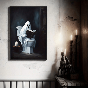 Funny Halloween Gifts - Toilet Reading Ghost Canvas Print 07acxx220824 - Poster & Canvas - GoDuckee