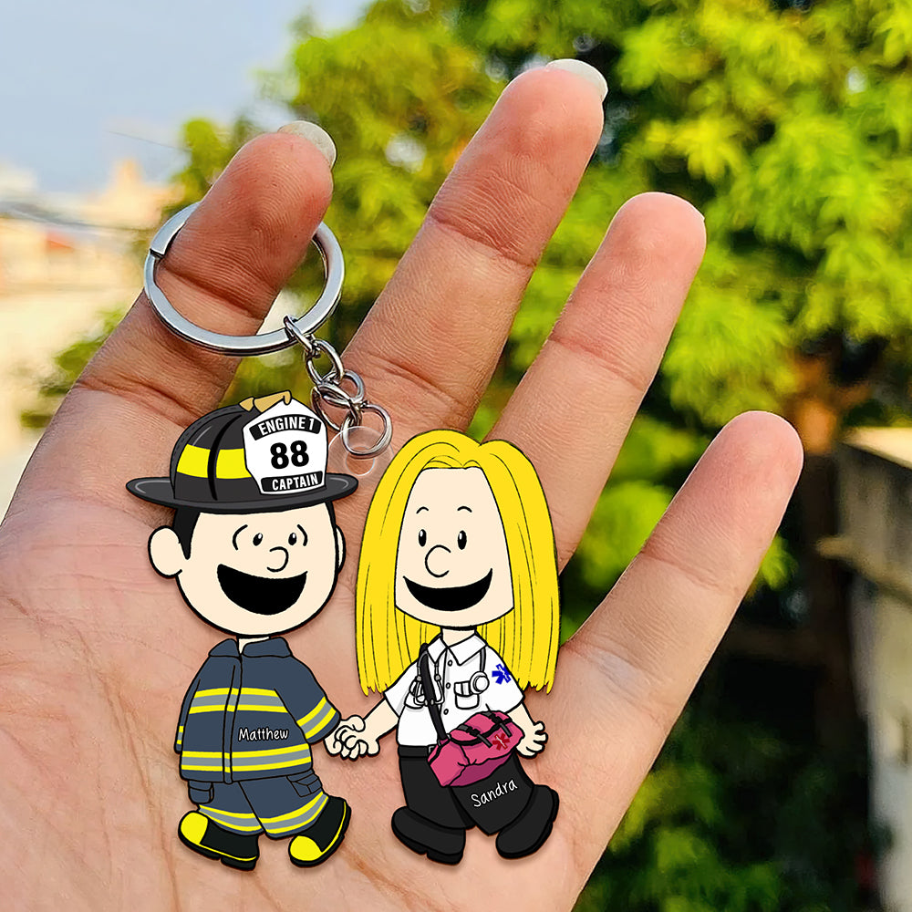 Personalized Gifts For Couple Keychain, Custom Job Costume 01qhqn130125hg - Keychains - GoDuckee