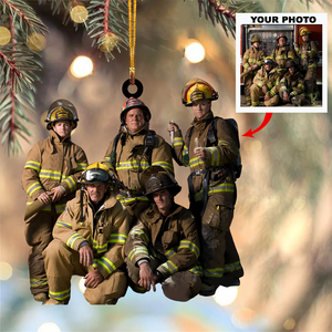 Custom Photo Gifts For Firefighter, Upload Photo Christmas Ornament 06pgvp140924 - Ornament - GoDuckee