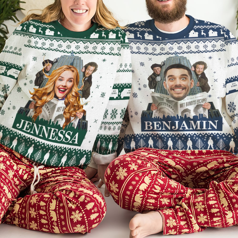 Personalized Photo Sweatshirt, Ugly Christmas Sweater, Funny Sweatshirt, For Adult and Kid, 02ACDT251123 - AOP Products - GoDuckee