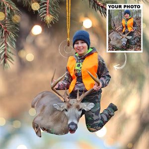 Custom Photo Gifts For Hunter, Deer Hunting Photo Christmas Ornament 31pgxx290824 - Ornament - GoDuckee