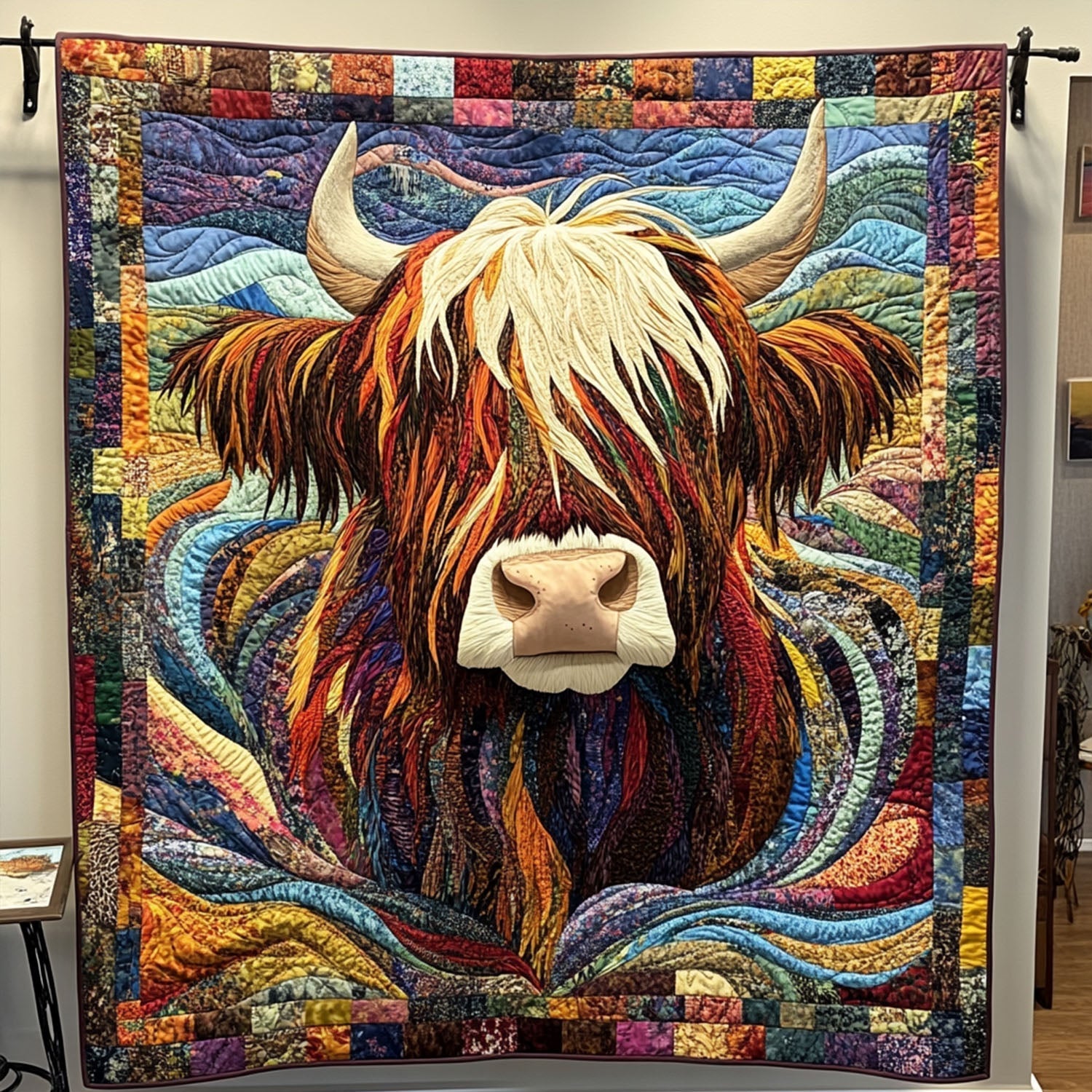 Gifts For Highland Cow Lovers Blanket Abstract Highland Cow - Blanket - GoDuckee
