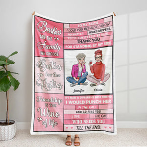 Besties Are The Family We Choose, Personalized Blanket, Gifts For Bestie - Blanket - GoDuckee