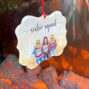 Sister Squad - Personalized Friends Benelux Ornament - Christmas Gift Afro Girls, Trip Girls - Ornament - GoDuckee