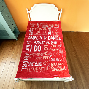 Husband & Wife, Couple Gift, Personalized Blanket, Marriage Couple Blanket - Blanket - GoDuckee