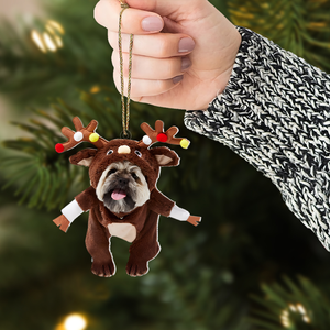 Personalized Gifts For Dog Moms Dog Dads 03HUMH290824 Funny Christmas Custom Photo Dog - Ornament - GoDuckee