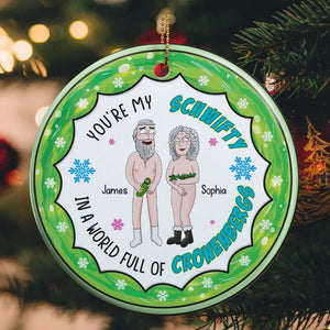 Personalized Gifts for Couple, Cartoon Couple You're my Schwifty Ceramic Ornament 03TODC270824HG - Ornament - GoDuckee