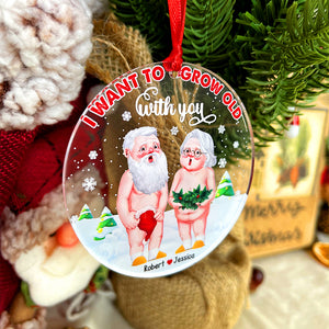 Couple, I Want To Grow Old With You, Personalized Ornament, Christmas Gifts For Couple, TT - Ornament - GoDuckee