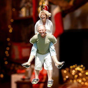 Custom Photo Gifts For Couple, Upload Old Couple Photo Christmas Ornament 54pgxx290824 - Ornament - GoDuckee