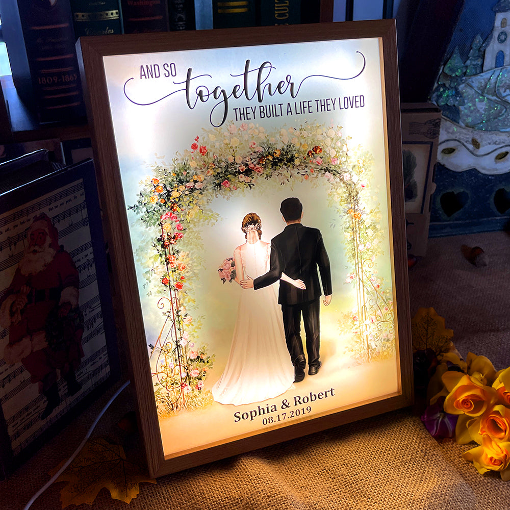 And So Together They Built A Life They Loved- Personalized Light Picture Frame-Gift For Him/ Gift For Her- Wedding Gift - Poster & Canvas - GoDuckee