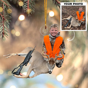 Custom Photo Gifts For Hunter, Deer Hunting Photo Christmas Ornament 31pgxx290824 - Ornament - GoDuckee